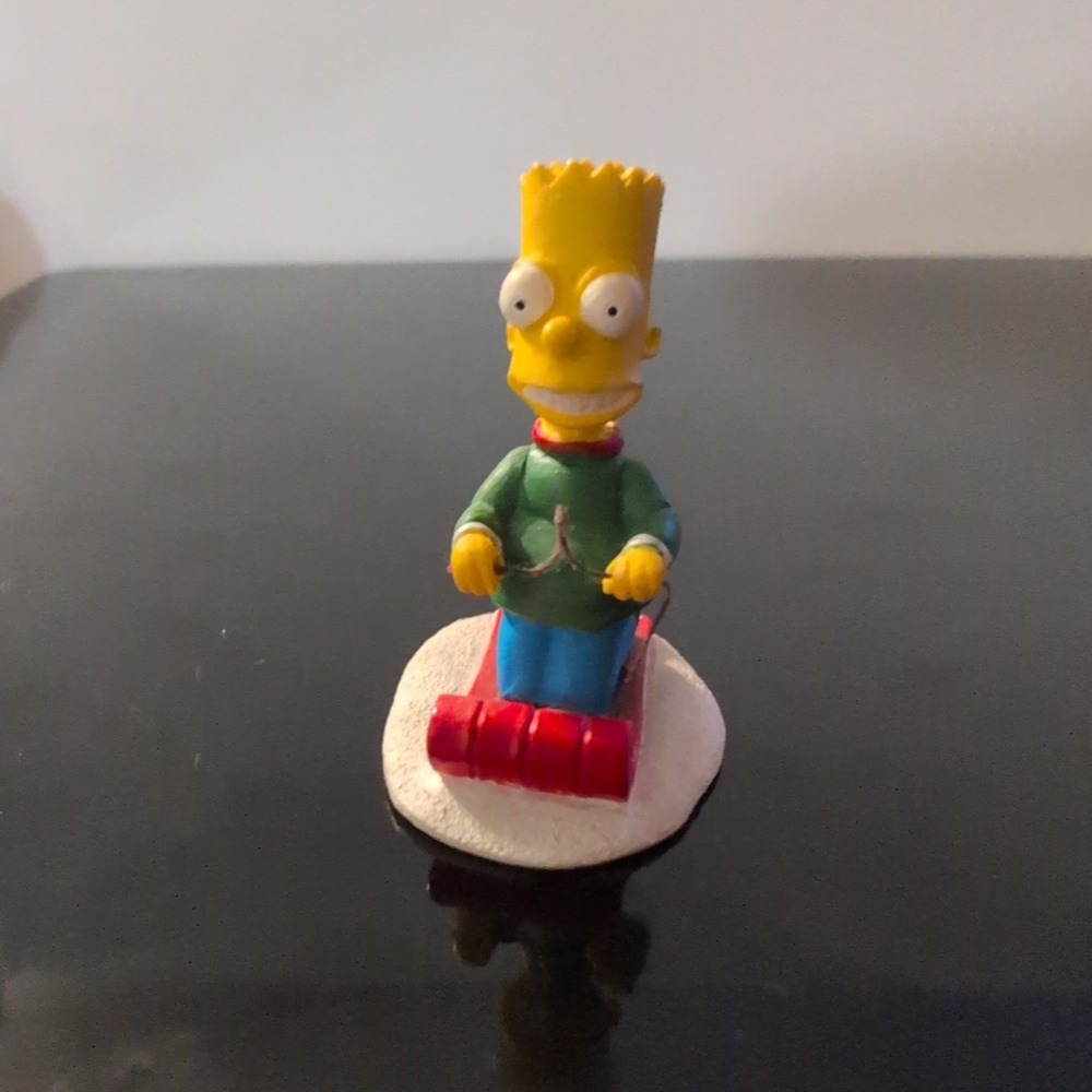 Hawthorne Village Simpsons Bart Simpson Sledding Figurine 2003 78439B - Picture 2 of 5
